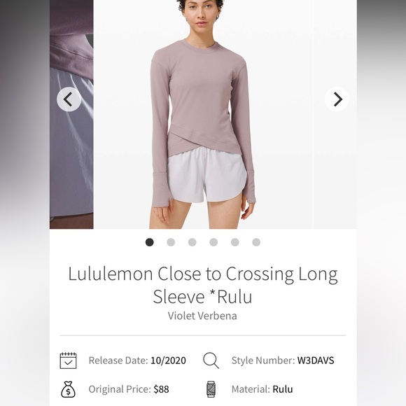 Lululemon Close to Crossing Long Sleeve *Rulu
Violet Verbena purple - Picture 7 of 7